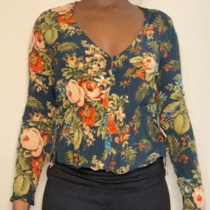 Floral V-neck blouse